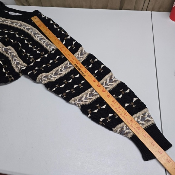 Geoffrey Beene Mens Cotton 3D Knit Sweater Size XL Grunge Retro Academia - Picture 10 of 12